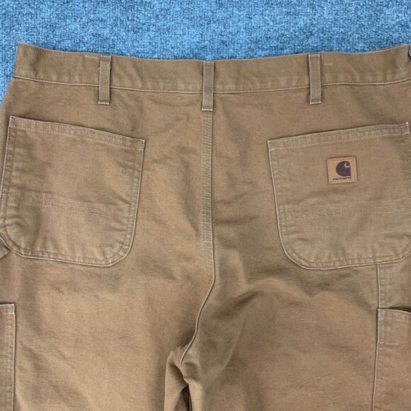 Carhartt Work Pants Mens 38x32 Pecan Original Dungaree Heavy Ripstop Cotton - Picture 9 of 13